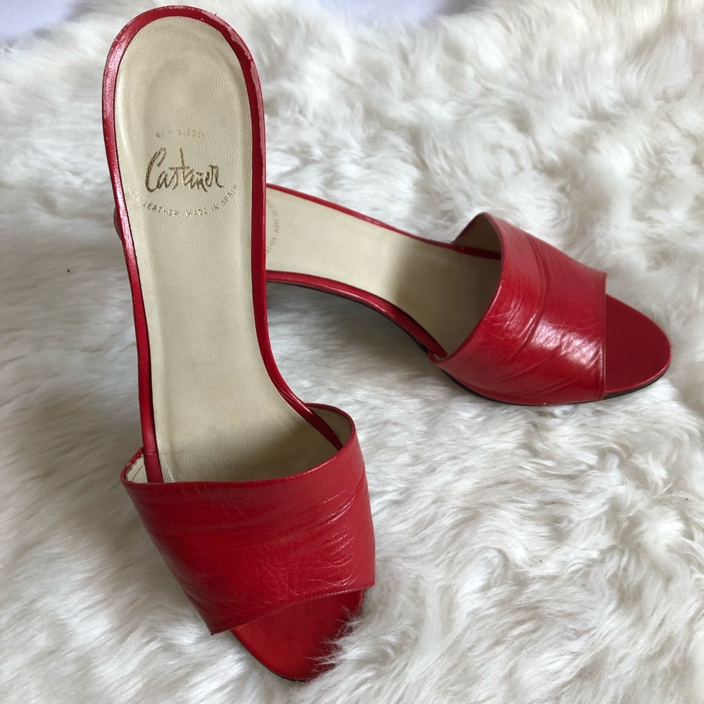 Castaner Red Slip On Heels